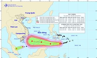 Công điện số 94/CĐ-TW hồi 16 giờ 00 ngày 22/12/2017 của Văn phòng Ban Chỉ đạo TW về PCTT ứng phó với bão Tembin