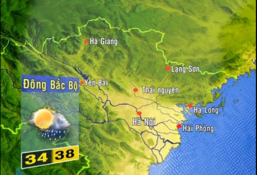 Dự báo thời tiết - Ngày và đêm 13/07/2014