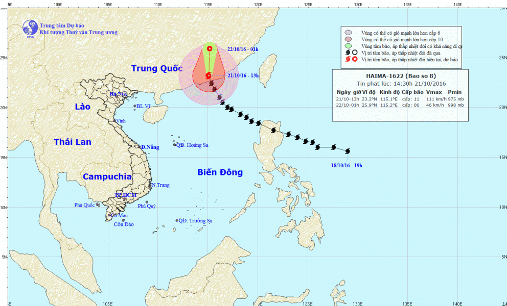 TIN PHÁT LÚC 14H30 NGÀY 22/10/2016 TIN BÃO TRÊN ĐẤT LIỀN (CƠN BÃO SỐ 8)