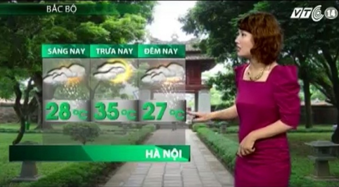Dự báo thời tiết - Ngày và đêm 26/08/2014